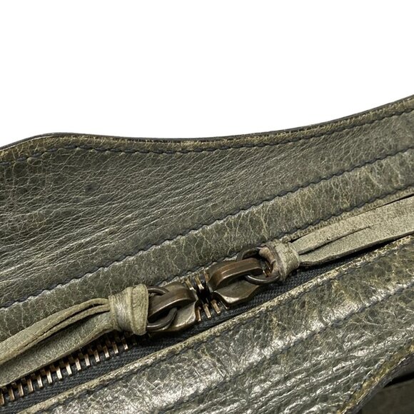 Auth BALENCIAGA The City 115748 Blue Green Leather - Handbag - Picture 12 of 16